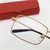 New selling clear small lens 18k square frames gold-plated ultra-light metal frame optical glasses men business style eyewear model 0055O