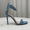 Gianvito Rossi Sandali con cinturino in vernice con cinturino alla caviglia Décolleté da donna Sandali in vera pelle al 100% in pelle scamosciata Sandali in pelle firmati Lusso Suola dermica estate EU35-41 Sandali con tacco