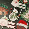 Świąteczne zapasy Wesołych Świąt Take Toppers Cartoon Xmas Tree Decor Snowman Happy Year Cupcake for Party Home 2023 Noel