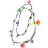 Cadenas Collar bohemio Cuentas de semillas con cuentas largas hechas a mano coloridas pulsera usada 2023 primavera para mujeres