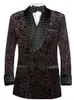 Abiti da uomo Giacca da smoking con risvolto alla moda Nero/Verde/Blu navy/viola/Stampa oro/Blazer da smoking con stampa oro Designer Elegante uomo Top Velluto Bla