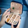Smycken påsar bärbar låda för kvinnor ring halsband örhängen förvaring liten utsökt arrangör 2023 resebröllop makeup