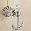 Towel Racks Chrome/Gold Crystal and Stainless steel Robe Hook Wall Mount Single Screw Towel Holder Bathroom Accessories Clothes Hook Hanger 231124