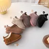 Botas Niños Cuero de vaca genuino Nieve Invierno Bebé Zapatos de algodón suave y cálido con felpa Niños Niñas Una piel Gamuza Princesa Retro Bota 231124