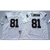 Football américain porter Tim Brown 81 maillots retour hommes blanc noir chemise mitchell ness taille adulte jersey cousu ordre de mélange