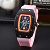 2023 Fleurs Squelette Designer Fonction Complète Automatique Rencontres Montre Femme Luxe Mode Caoutchouc Silicone Quartz Mouvement Horloge Montre Décontractée