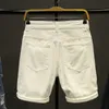 Herren Shorts Sommer Weiß Schwarz Khaki Männer Zerrissene Lose Gerade Jeans Kurze Mode Hip Hop Bermuda Löcher Lässige Denim Cargo Shorts 230426