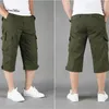 Shorts masculinos de verão masculino shorts de carga casual macacão de algodão longo de longa bolso calcinhas de bolso militar shorts táticos de camuflagem 230426
