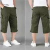 Mäns shorts Sommaren Mäns last Shorts Casual Cotton Overall Lång längd Multifickor Militär Camouflage Tactical Shorts 230426