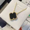 Bloemen Chokers Designer Hangdanger Kettingen Van Clover Brand Trends Woman Fashion Jewelry Women Gold Necklace CJeWeler Four Leaf FGU33er