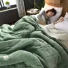 Decken wickeln koralle Fleece Herbst Winter warme Decken für Bett 3 Schichten verdicken Flanelldecke Quilt weich