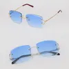 Sunglasses Factory outlet Selling Women Man C Decoration Wire Frame Sunglasses for women Rimless men glasses Outdoors mirrored Summer Outdoor Traveling Eyeglasse