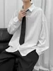 Camicie casual da uomo XS-6XL bianche con cravatta a maniche lunghe per uomo e donna Abbigliamento 2023 Autunno High Street camicetta allentata Taglie forti
