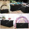 Table Skirt Decorative Ruffled Tablecloth Wedding Stretch Spandex Rectangle Cloth Party Baby Shower Banquet Cover