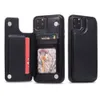 Nytt skydd för iPhone 14 Pro Max Crazy Horse Print Dubbel Buckle Insert Phone Leather Case