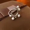 Anillos de racimo de luna abierta Pearl Star Pearl para mujeres acero inoxidable Circón geométrico Atentable Heart Crown Ring Finger Joyería de boda vintage