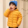 Down Coat Light And Thin Toddler Girls Korean Baby Clothes Boys Clothing Winter Children Snow Suit Hooded Solid Fashion Casual