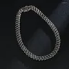 Chains Emmaya Iced Out Cuban Necklace Chain Hip Hop Jewelry Choker Gun Black Color Rhinestone CZ Clasp For Mens Rapper Necklaces Link