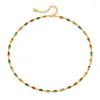Łańcuchy gd 2023 luksusowy sens moda moda francuski kolorowy kwadratowy łańcuch szklany Naszyjnik dla kobiet prezent na imprezę biżuterii
