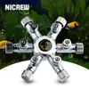 Equipment NICREW Aquarium DIY co2 Splitter Regulator Valve Distributor with Multi Way Outlets Aluminum Alloy for Aquarium Plant CO2 Tank