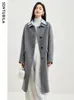 Women's Wool Blends Sentubila Winter 100 Coat for Women 2023 Enkla bekväma varma lapel Double -Faced Woolen Long Jacket Overcoat W34O49911 231124