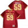 Football High School 59 Aaron Donald Jerseys Penn Hills dla fanów sportu Moive Pure Cotton Oddychany drużyna Red College All Stitched Vintage University Retro Mundur