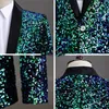 Costumes masculins Blazers grande taille 5xl Blazer vert brillant brillant paillettes embellies veste hommes grande taille de nuit costume de bal chanteurs costume de scène 230425