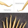 Makeup Tools 46PCS False Eyelash Tweezers Set For Fake Fan Lashes Extensions Planting Eyebrow Clip Eyelashes Tongs Nail Kit 230425