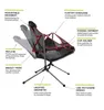 Camp Furniture Folding outdoor rocking chair with foottool can adjustable platform portable reclining chair luxury camping fishing beach chair