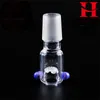 2023Glass Pipes Smoking Manufacture Hand-blown hookah Purple embellished glass cigarette accessories stopper