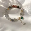 Charm Bracelets Minar Chic Multicolor Natural Stone Water Drop Star Moon Crescent Strand Bracelet Women Freshwater Pearl Beaded