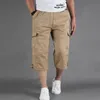 Erkek şort yaz erkek kargo şortları gündelik pamuk tulumlar uzun boylu çok cep pantolon askeri kamuflaj taktik şort 230426