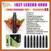 Original Iget Legend 4000 Puff Disposable Vapes 4K Puff Pen E Cigaretter Pod Mesh Coil 13 Flavors Nivå Kit Kraftfullt 1500mAh Batteri 12 ml Prefilled Patron