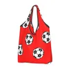 Sacos de compras Saco de futebol personalizado Mulheres portátil grande capacidade mantimentos bolas esporte shopper tote