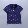 Ensembles de vêtements bébé garçon vêtements d'été garçons coton bateau ancre imprimé revers polo chemise short décontracté 2 pièces ensemble enfants 1-5 ans