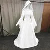 Casual jurken Retro Church Nun lange mouw kap jurk vloer lengte kostuums voor vrouwen Vestido cosplay middeleeuws mysterieus offer