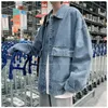 Herrjackor 2023 Spring Light Luxury Fashion Denim Jacket Män Loose Autumn Korean Style Trend Tops Boutique Clothing Simple