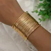 Bangle Punk Multilayer Metal Wires Strings Bracelets Bangles For Women Vintage Exaggerated Gold Color Wide Open Cuff Jewelry