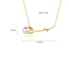 Charming Tulip Pearl Pendant Necklace Women Luxury Brand Plating 18k Gold Necklace Sexy Female s925 Silver Flower Collar Chain Luxury Jewelry Valentine's Day Gift