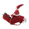 개 의류 개 의상 산타 재미있는 크리스마스 개 옷 소프트 벨벳 조절 가능한 애완 동물 타는 작은 큰 개 휴일 옷 231124를위한 복장 복장.