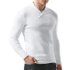 Camisas casuales para hombres Otoño e invierno Cuello alto Camisa inferior cálida Camiseta de manga larga Camiseta de cuerpo engrosada Ropa superior