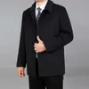 Мужская куртка из искусственного меха, мужская шерстяная куртка, осеннее шерстяное пальто, зимнее пальто в горошек, теплый смесовый плащ на молнии, мужская одежда с воротником-стойкой 231124