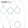 Fahmi Retro Classic Cute Bear Green Crystal Hollow Letters Blue Crystal Long Chain Short Chain Halsband Guld och silverhalsband årsdag, gåva, fest, bröllop