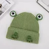 Berets Korean Cartoon Frog Knitted Wool Hat Autumn Winter Cute All-match Casual Warm Skullies Beanie Bonnet Tide Outdoor Ski Cap