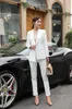 Kombinezony damskie Blazers Blazer Blazer garnitury dwuczęściowe solidne pres pres dla kobiet biuro biznesowe Lady Suits Sets 230426