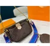 Moda clássica 3 em 1 bolsa de ombro com alça multicolorida bolsa crossbody