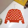 豪華な幼児セーター秋の女の子パーカーサイズ90-130キッズデザイナー服ベアパターンフルプリントベビーニットプルオーバーNov25