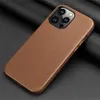 Luxury Magnetic Lychee Grain Vogue Phone Case for iPhone 14 13 12 Pro Max Durable Slim Full Protective Soft Bumper Solid Color Genuine Leather Back Cover Shockproof