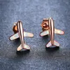 Pendientes de sementales Blanco Blanco Opal Stone Trendy Rose Gold Silver Color Aeronave único para mujeres Joyas minimalistas