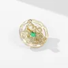 Brooches Female Fashion Pink Purple White Flower For Women Luxury Yellow Gold Color Zircon Alloy Plant Brooch Safety Pins